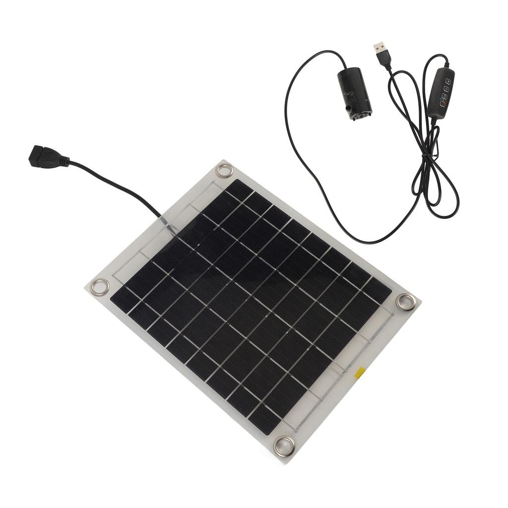 Solar Water Pump Kit 10W Double Sided Monocrystalline Silicon Solar Panel 5V 3W Low Noise Water