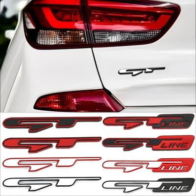 QXV2 3D Metall GT Line Logo Heckklappe Kofferraum Emblem Abzeichen Aufkleber für Sportage Ceed Stinger K3 K5 GT-Line Aufkleber Zubehör