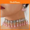 Ethnic Style Vintage Necklace Set With Water Diamond Pendant For Women