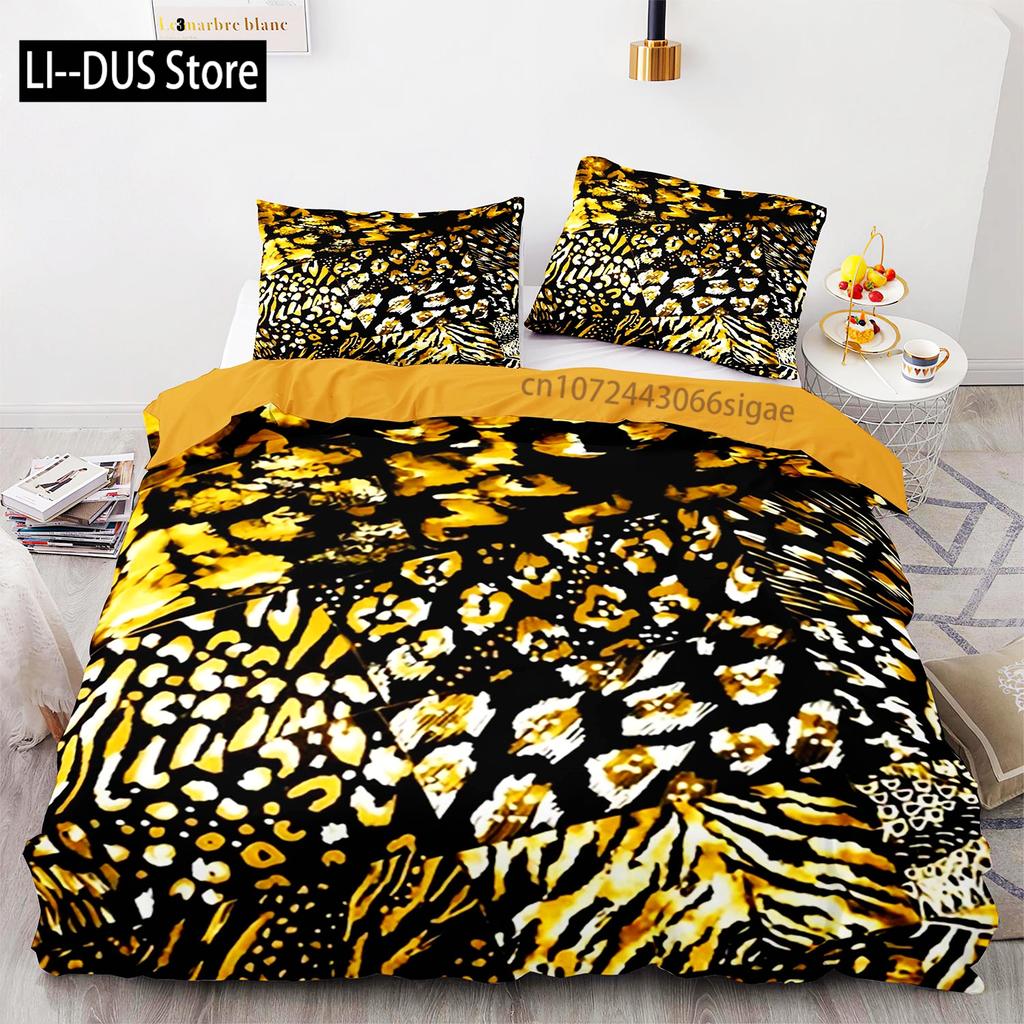 Tiger Bedding Set Single Twin Full Queen King Size Tiger Leopard Bed Set Aldult Kid Bedroom Duvetcover Sets 3D Anime 015