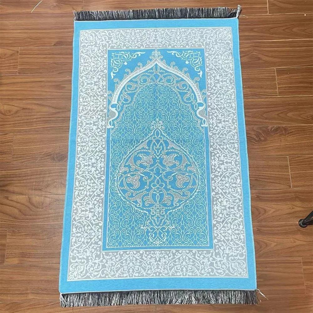 Printed Floor Mat 70x110cm Muslim Prayer Rug Rectangle Foldable Prayer Mat Set Non-slip Ethnic Style Janamaz Sajadah Travel