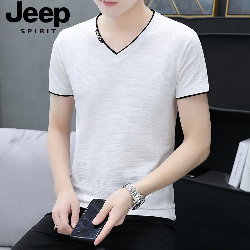 JEEP SPIRIT Men s Loose Fit Ice Silk V-Neck T-Shirt XL