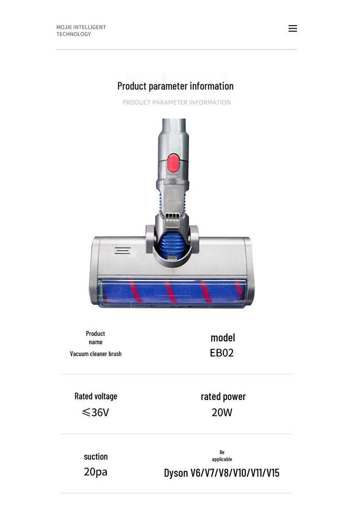 Soft Fluff Electric Roller Brush Head for Dyson V6/V7/V8/V11 Vacuum Cleaners