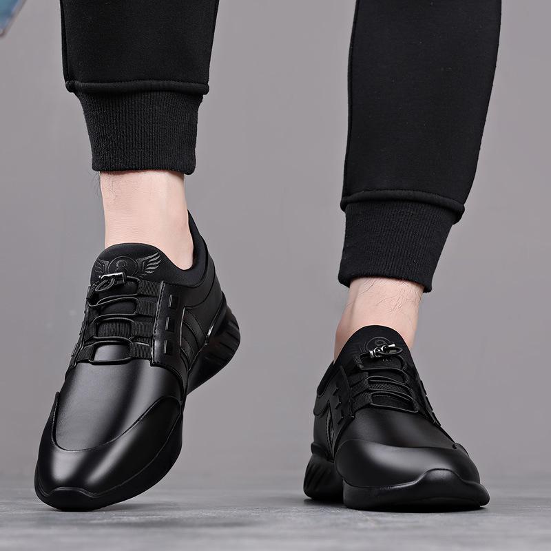 Leather large size heightening men's shoes 6cm summer mesh breathable casual sports shoes 8cm invisible inner heightening leather shoes men
