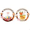 Happy Easter Wreath Egg Pendant Welcome Sign for Party Festival Decoration