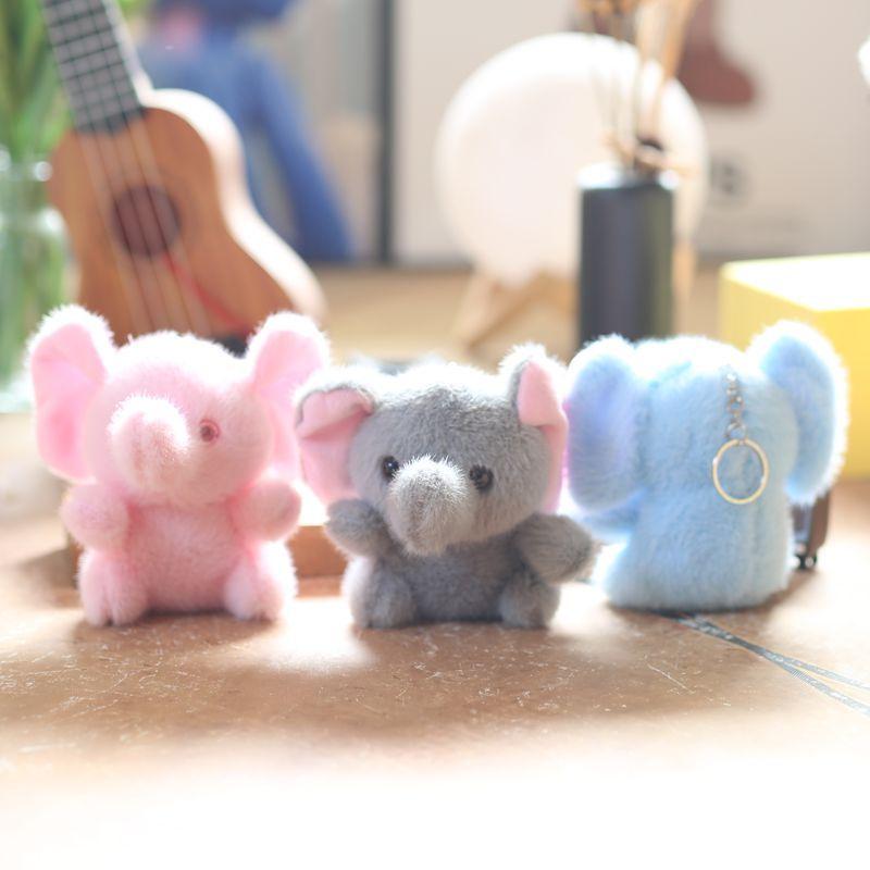 Cute Cute Elephant Small Pendant Plush Toy Doll Cartoon Schoolbag Hanging Decoration Keychain Doll Doll