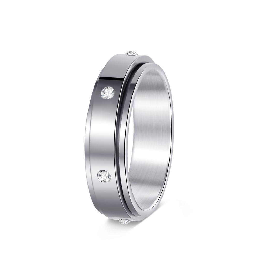 Rotating Decompression Luxury Ring, Exquisite and Trendy Micro-encrusted High-end Ring