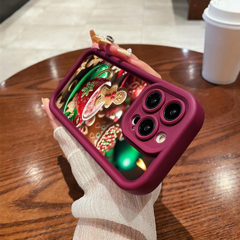 N107 Happy New Year Christmas Art Soft Angel Eyes Phone Cases for iPhone 16 15 14 13 11 Pro Max 8 7 6s Plus 12 Mini XR XS Max SE Shockproof Cover