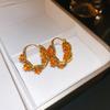 Korean Fashion Rose Flower Hoop Earrings for Women Luxurious Sparkling Zircon Circle Drop Earrings Party Ear Jewelry Accesories