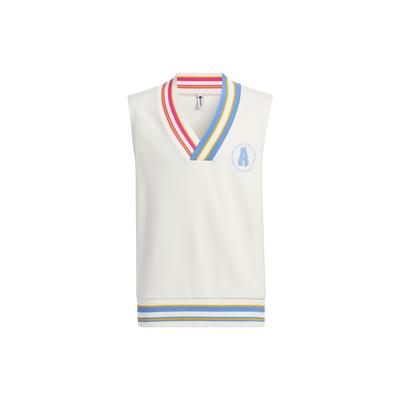 Gilet Unisex a V Stampa Color-Block a Righe Beige IJ6610