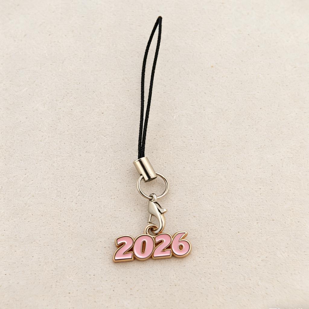 2026 Year Lanyard, Retro-Style Multi-Color Phone Charm, Portable Anti-Loss Lanyard, New Year Commemorative Decorative Item