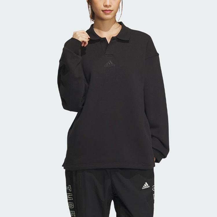 Adidas Heavy French Terry Polo Shirt Polo Shirt Unisex Black IT3972