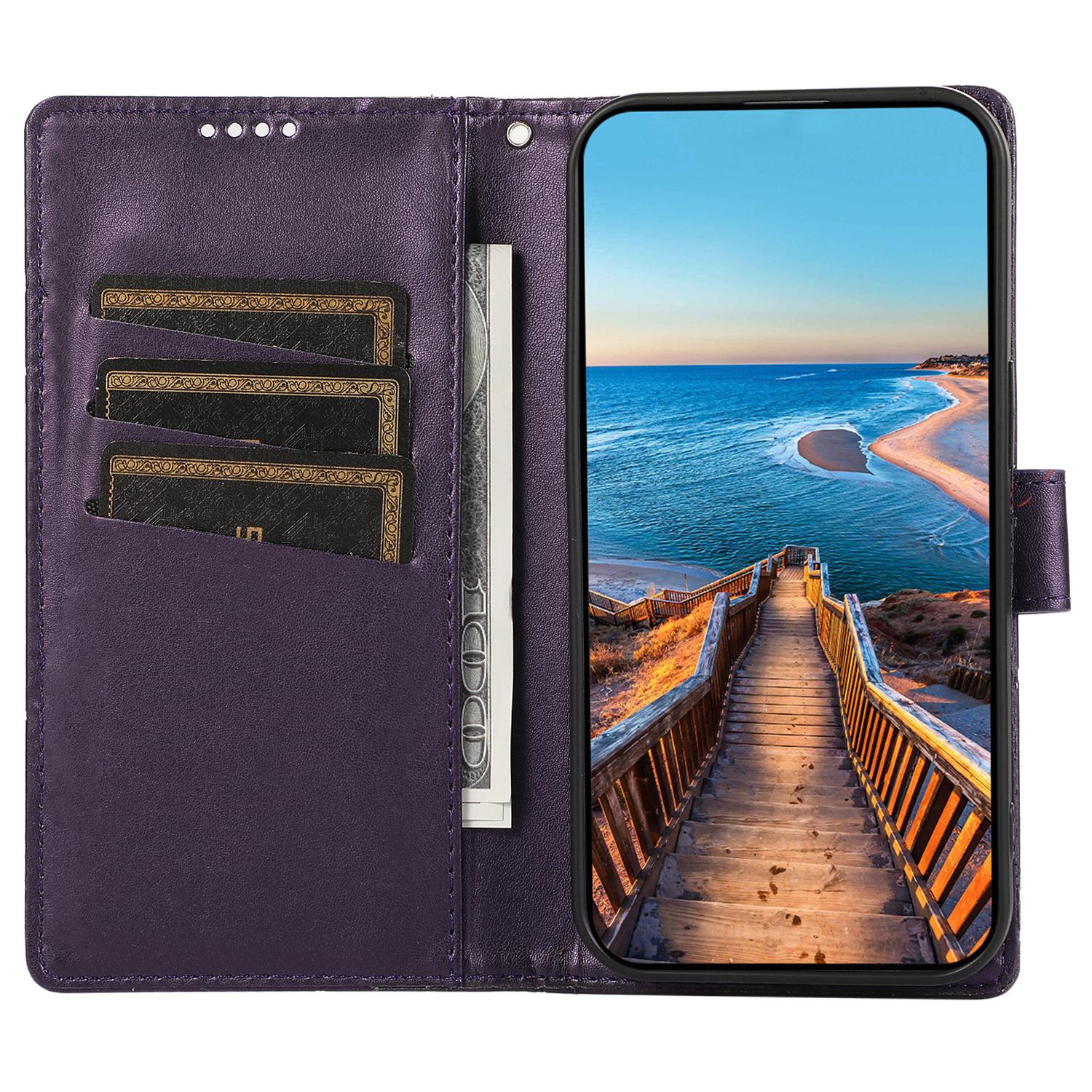 

DF-06 Для iPhone 16 Чохол-гаманець Шкіряний чохол-книжка з тисненням лінії