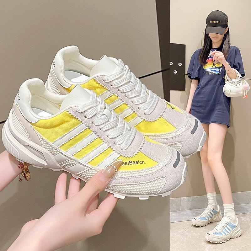Mesh female inner height increase new summer breathable sports leisure thick baseplate shoes retro