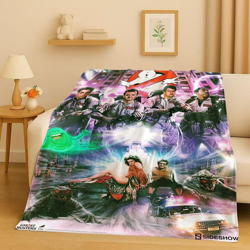 Horror Movie G-Ghostbusters Cartoon Flannel Blanket,Ultra Soft Warm Plush Throw for Home Bedroom Bed Sofa Cover Office Camping