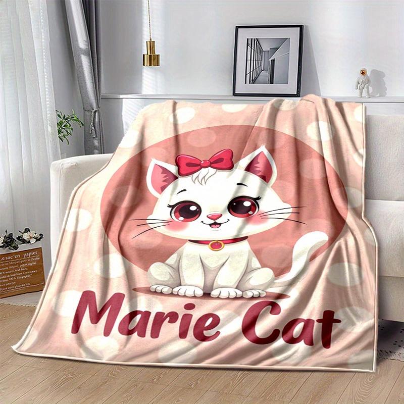 1pc, Cute Marie Cat Cartoon Blanket, Seasonal Home Decoration Blanket, for All Season Use, Bed, Couch, Office, Outdoor, for Decorating Your