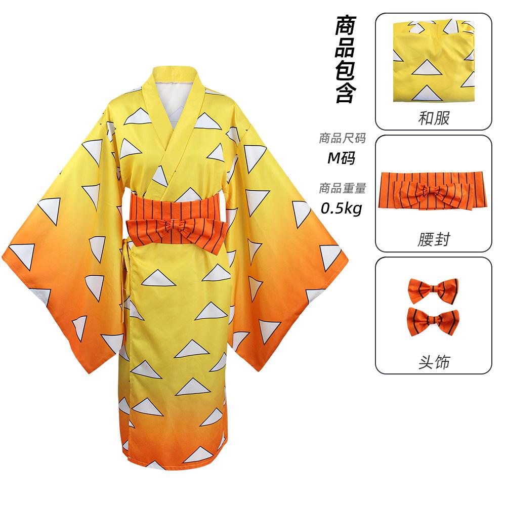 Agatsuma Zenitsu Kimono Anime Cosplay Costume Kamado Tanjirou Hashibira Inosuke Robe Kimetsu No Yaiba Saison S