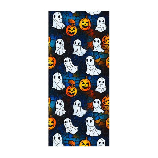 Halloween Window Sticker Stained Glass Style Witch Bats Decal Removable Pumpkins Ghosts Static Window Cling for Party Decoration