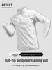 Herren Quick-Dry Langarm Halbreißverschluss Trainingsjacke für Sonnenschutz - Herbst/Winter Fitness Laufoberteil