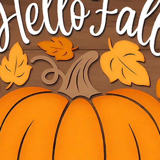 Yousheng Hello Fall Wooden Hanging Sign, Autumn Pumpkin Front Door Sign, Thanksgiving Welcome Signs for Harvest, Indoor Outdoor Home Porch Wall