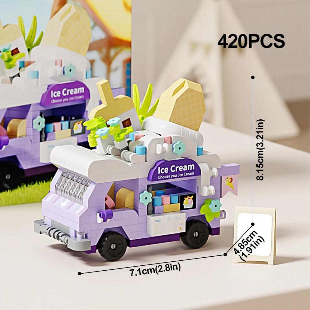 New Cute Pet Rocking Creative Interesting Food Travel Rv Car Building Blocks Toy Children'S Car Model Display Christmas Gift
