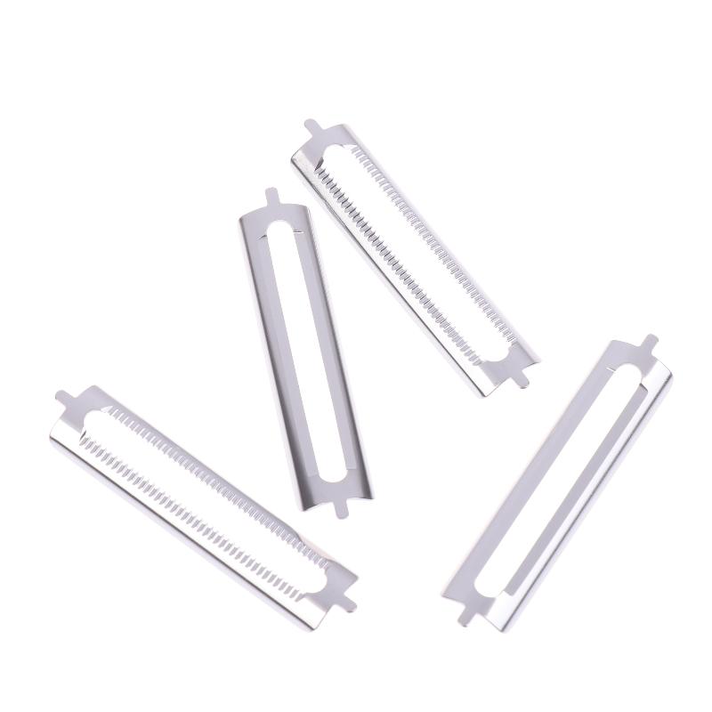 10 st Rostfritt Stål Skalare Blad Ersättning Dubbel Skalare Sparisskalare Multifunktionella Skalverktyg Köksredskap