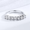 18K Gold Plated S925 Sterling Silver Ring for Women with Simulated Diamond Moissanite Seven Princesses Design.
