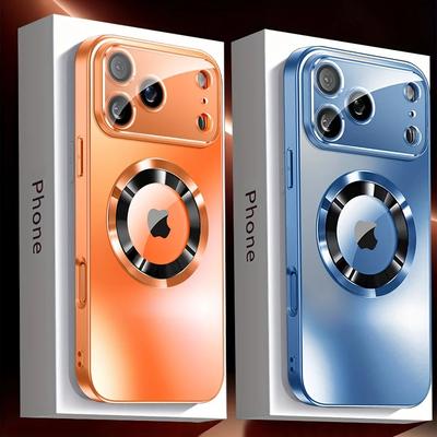 Luxury Glass Camera For Magesafe Magnetic Wireless Charging Case For iPhone 17 16 15 14 13 12 11 Pro Max Plus Shockproof Phone Cover