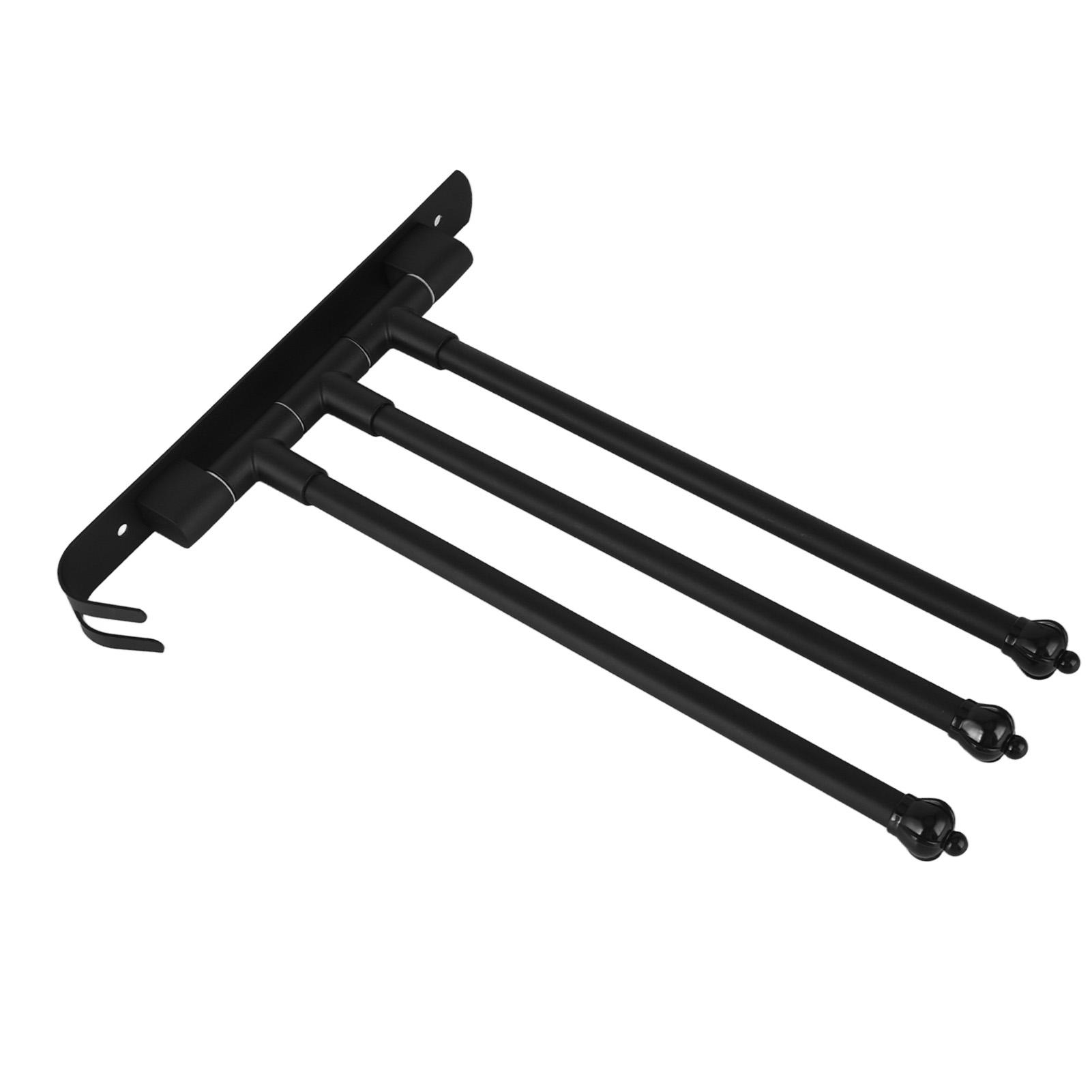 

Stainless Steel Swivel Towel Hanger Holder Black Rotating Movable Towel Bar for Bathroom Wardrobe Kitchen Type 2