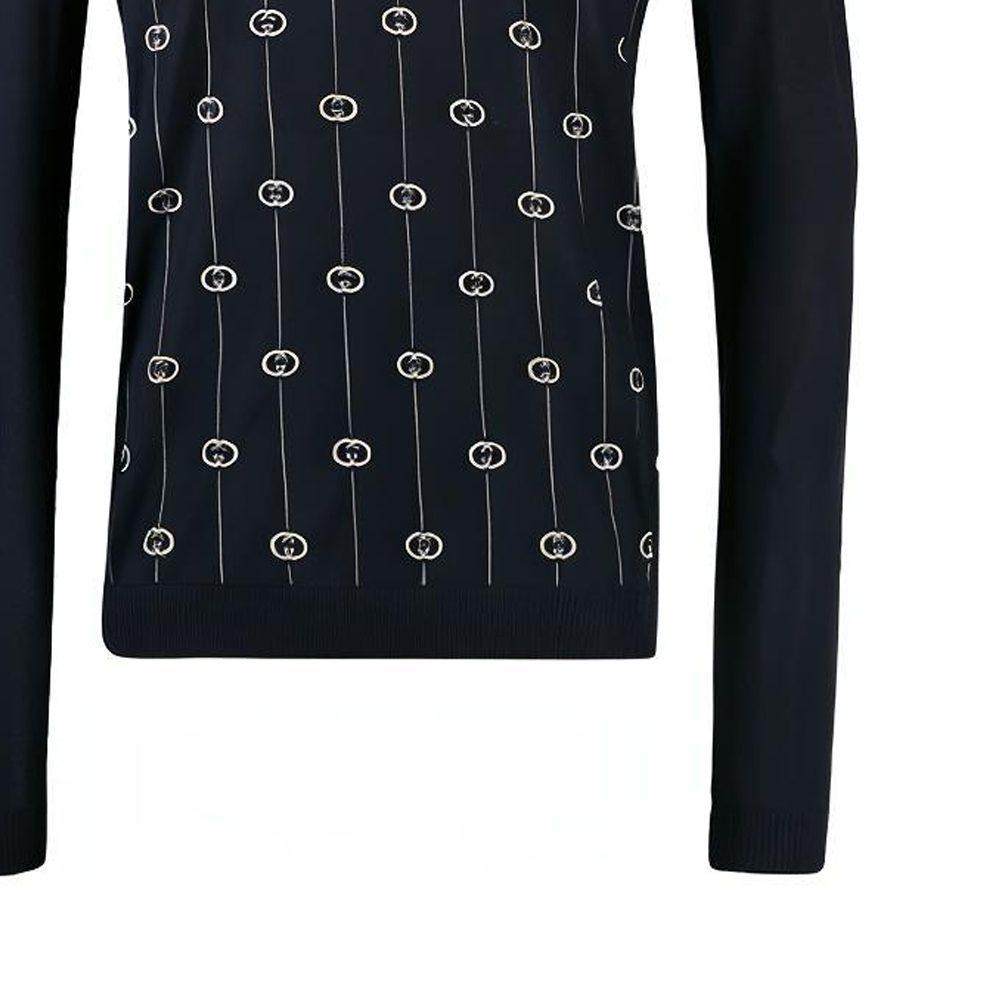 Gucci Sweaters Men's Dark Blue V Neck Moderate 576902XKAUM