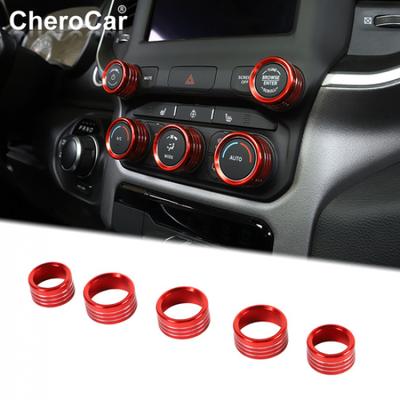 Aluminum Center Console AC Radio Switch Knob Cover for 2018-21 Dodge RAM Red 5X