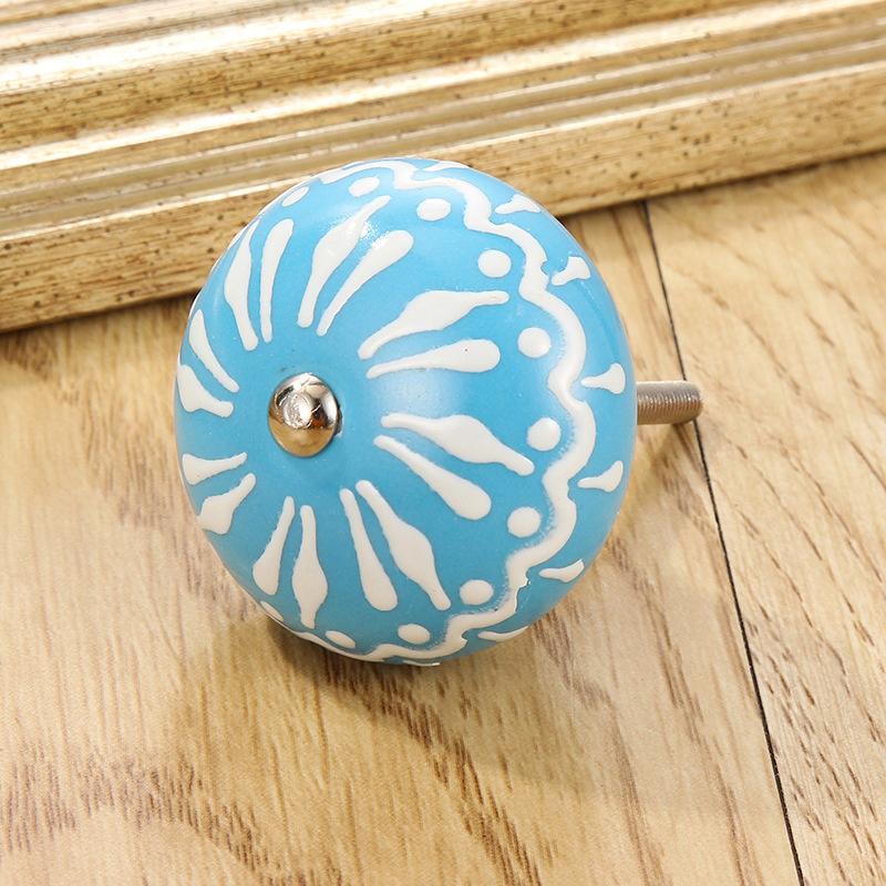 

1 шт. Многоцветные керамические ручки для шкафа, тумбы, комода и мебели, антикварная цветочная ручка для ящика, ручка-кнопка для двери A10
