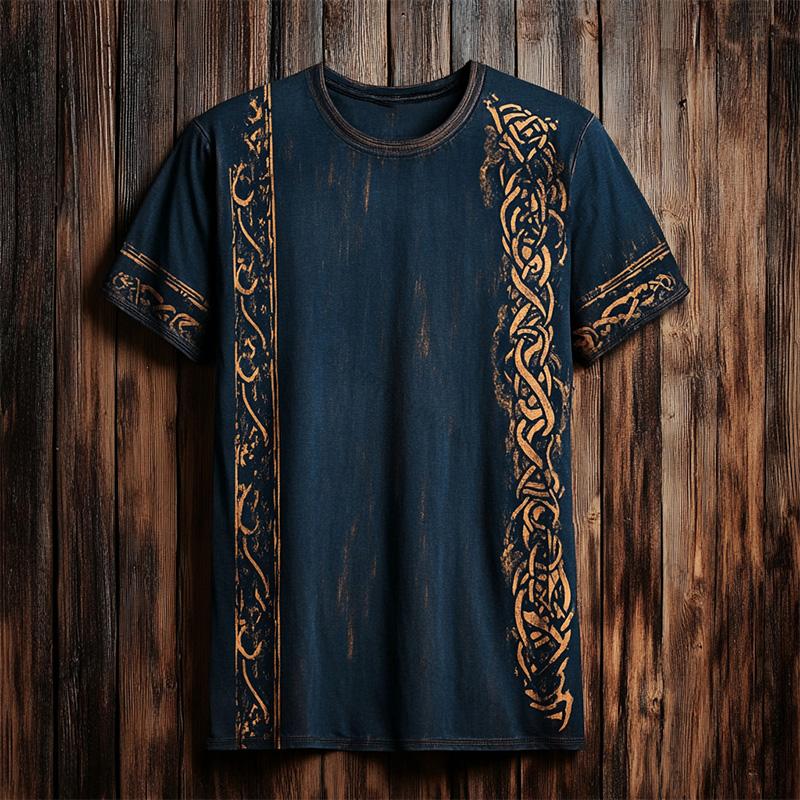 Pánské Vintage Severský Havraní Totemový Potisk Ležérní Tričko s Krátkým Rukávem Nadměrná Velikost Kulatý Výstřih Tričko s Krátkým Rukávem Letní Dámské Tričko Top