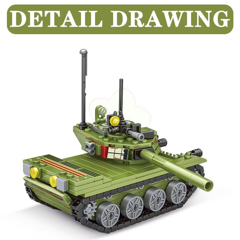 Veicoli Carro Armato da Combattimento Principale Militare T-85 WW2 Figure di Soldati dell'Esercito Blocchi di Costruzione Giocattoli per Bambini