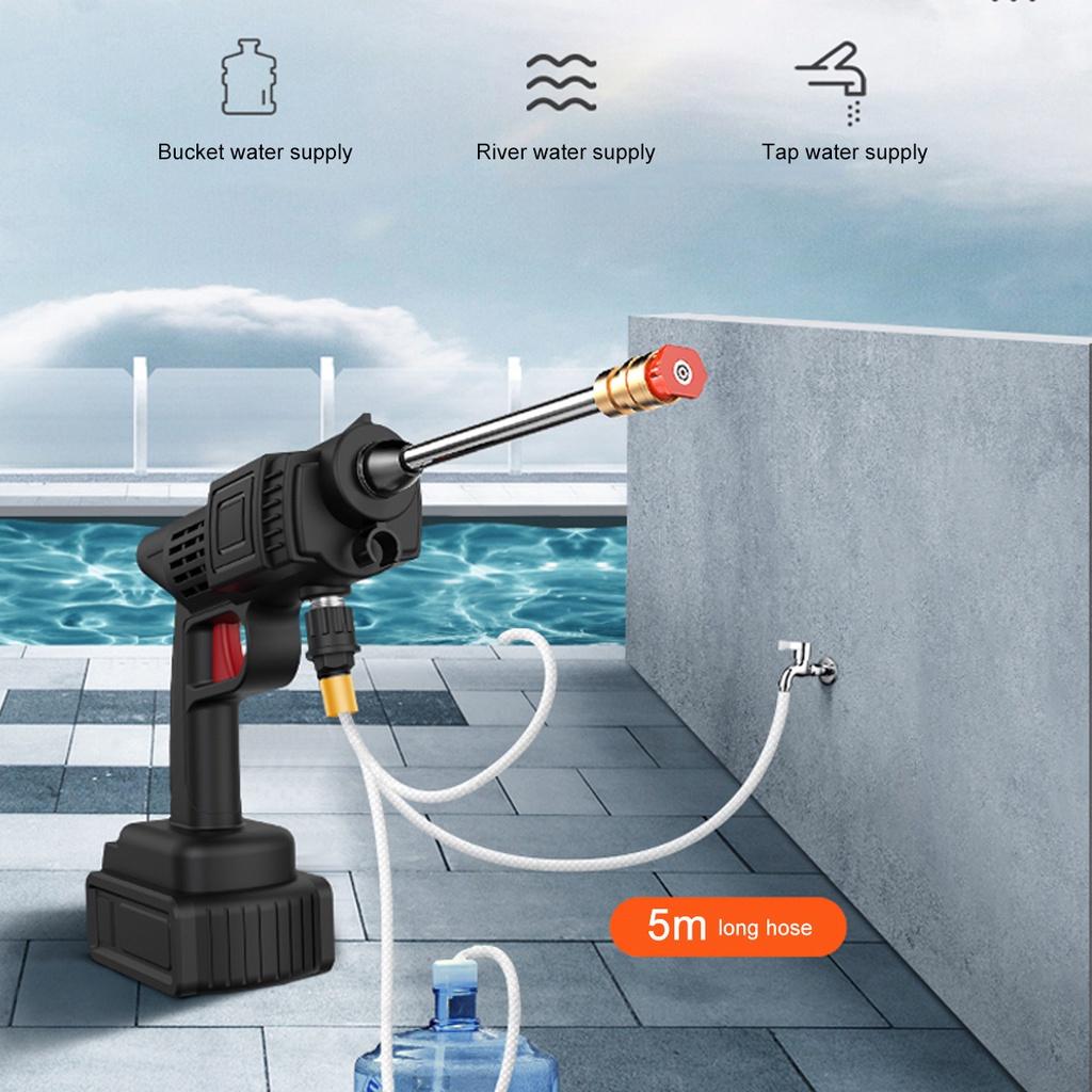 12/24V Cordless Cleaner Car Washer Spray High Pressure Water Guns Cleaner For Battery Water Nozzle Cleaning Machine 800W