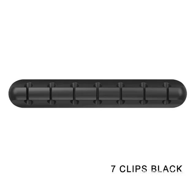 Organiseur de câbles en silicone, enrouleur de câbles USB, organiseur de bureau, clips de rangement, support de câbles pour souris, casque, fil