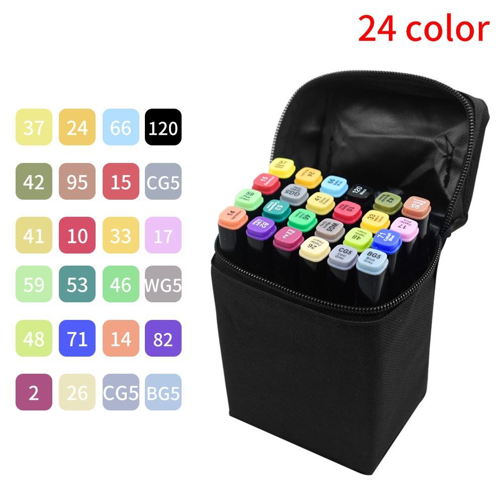 18/24/30/40 PCS Colored Art Sketching Markers Drawing Set Double-head Watercolor Paint Brush Pen Diary Supplies Stationery