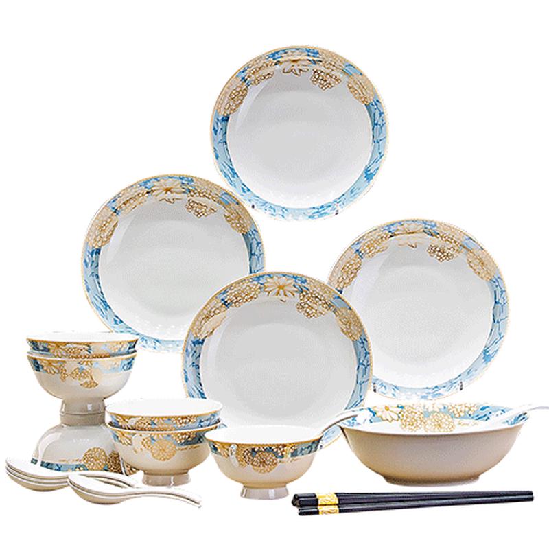 Peierson Time Walk 24-Piece Jingdezhen Ceramic Dinnerware Set