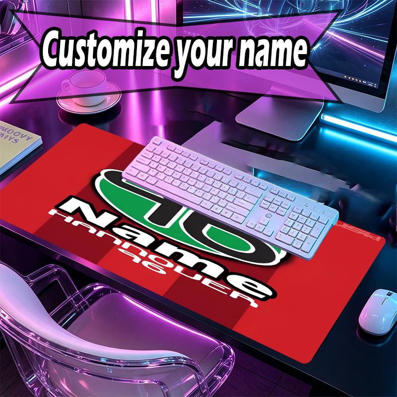Custom Name Personalized Hannover 96 Football Pattern Mousepad, Laptop PC Desk Mat, Decorative Desk Mat for Home Keyboard Pad Gift