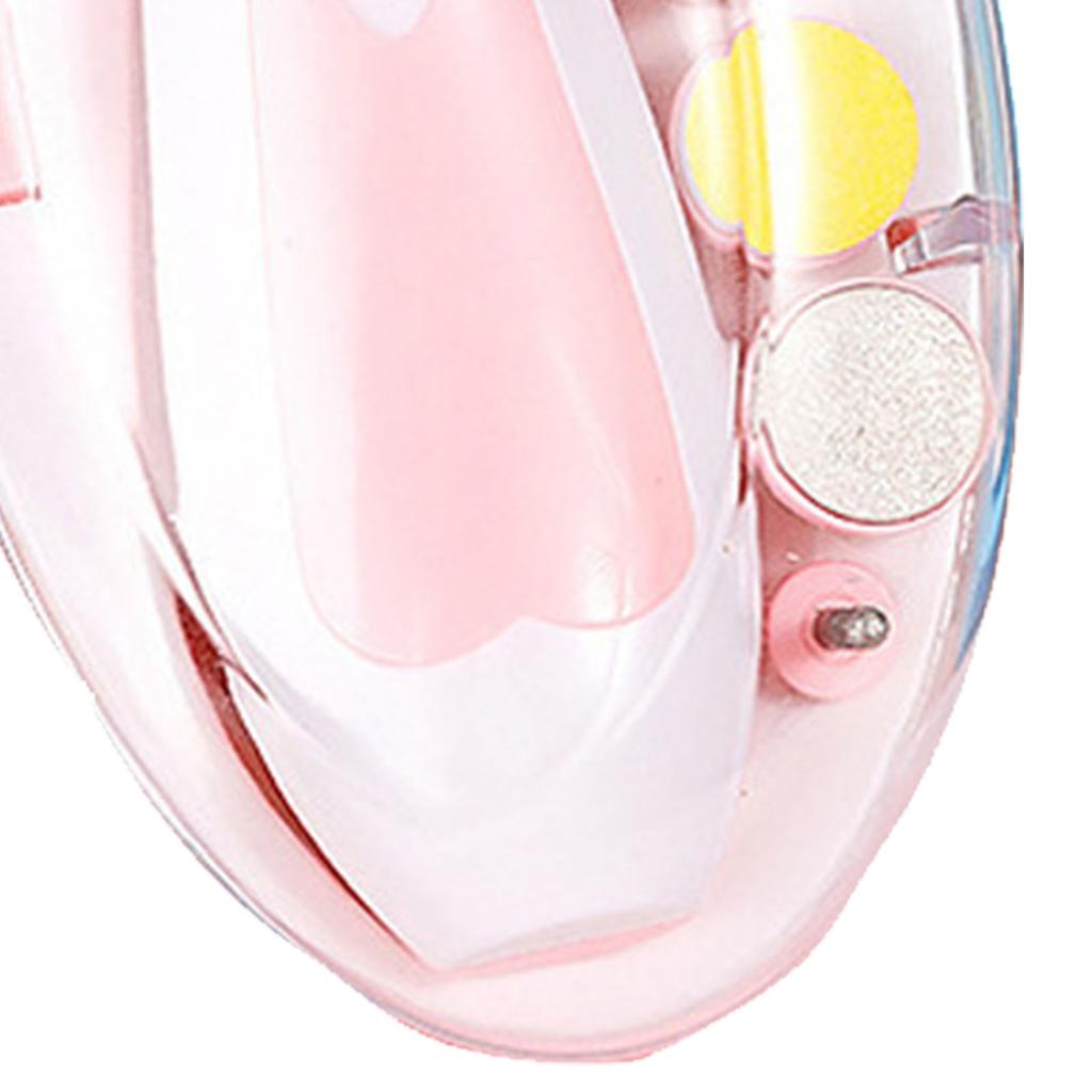 LED Baby Nail File Electric Nail Trimmer Manicure Set Toes Fingernails Care Trim Polish Kit for Toddlers Kids Newborn Pink