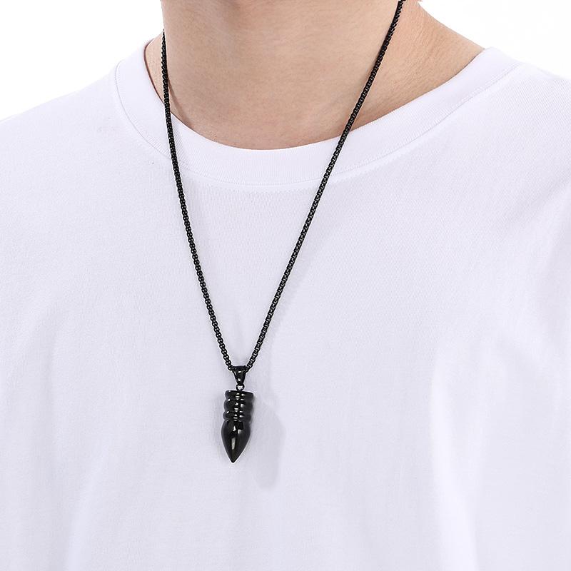 Hip Hop Glänzender Edelstahl Kugelkopf Anhänger Halskette für Männer Frauen Personalisierte Goldfarbene Accessoires Trendiger Schmuck