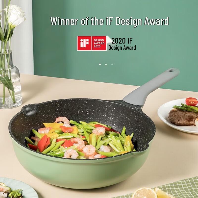 

COOKER KING Maifan Stone Non-stick Flat Bottom Wok