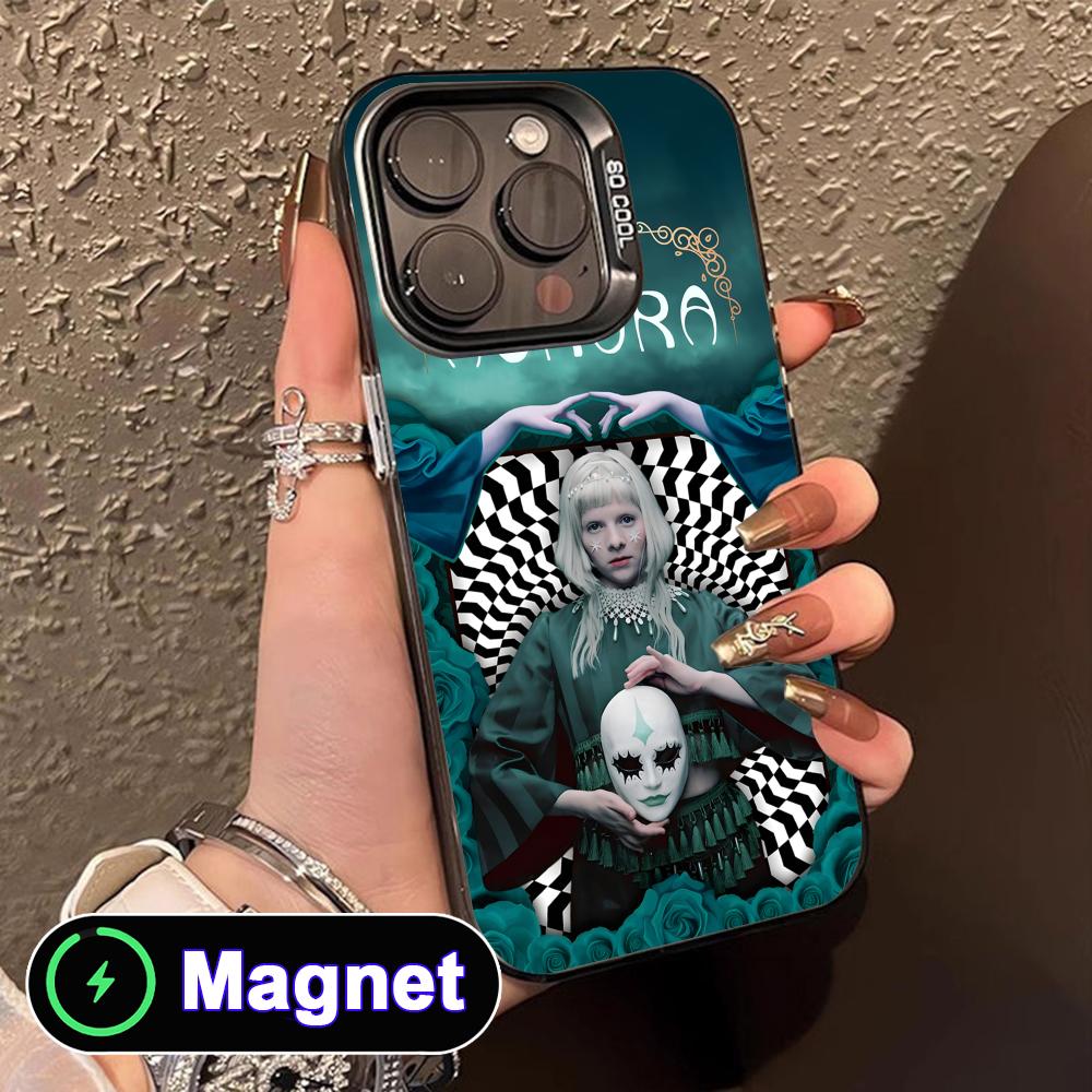 

Aurora Aksnes Translucent MagSafe Mobile Phone Case for iPhone 17 16 15 14 13 12 11 Air Pro Max Plus Colorful Cover iPhone 11