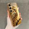 Gem Owl Pattern 2D Phone Case for Samsung S26 S25 S24 S23 S22 S21 S20 A56 A36 A16 - Golden Glass Protective Cover