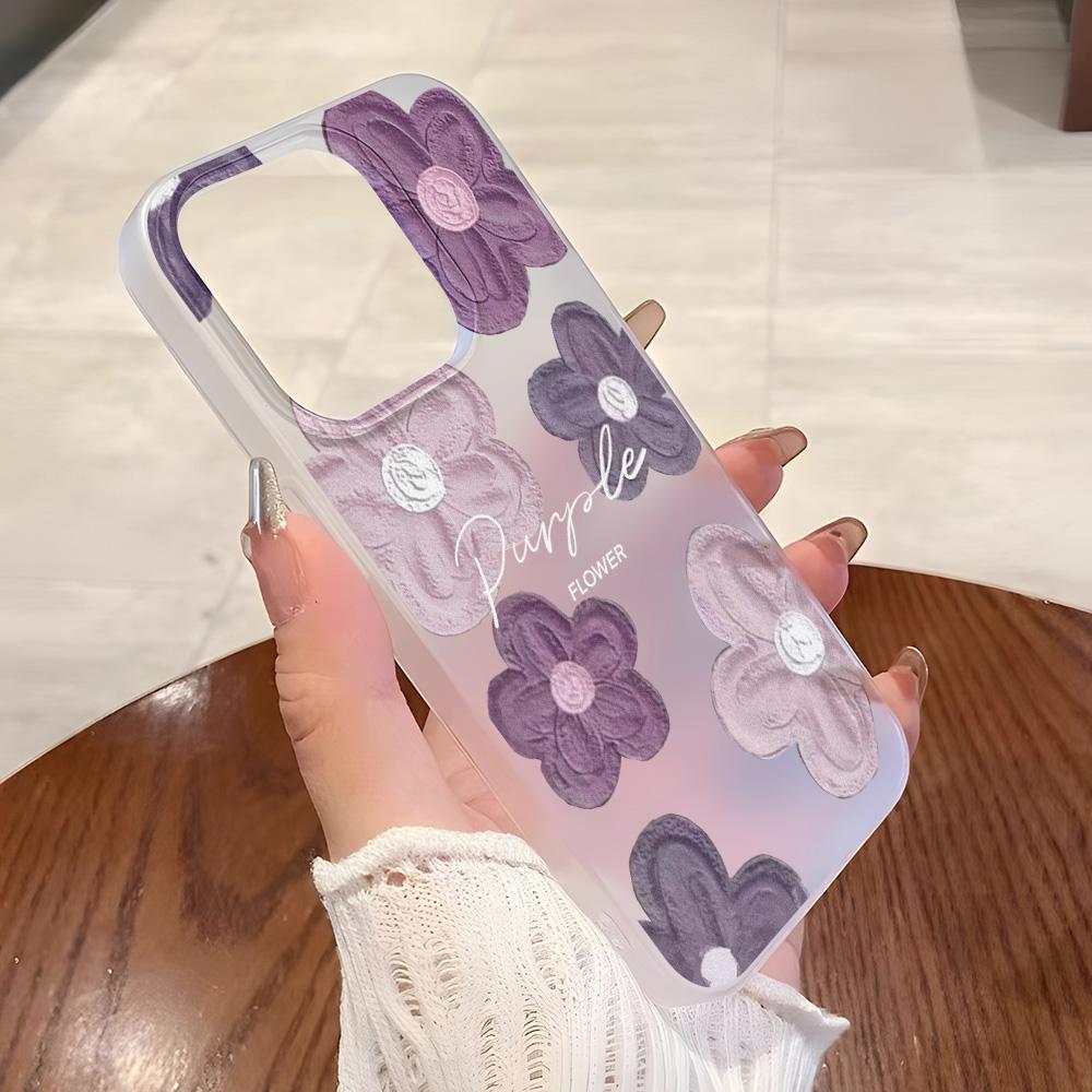 Handyhüllen für iPhone 11 13 15 Pro Max 12 14 Pro Max Hülle iPhone 16 15 Plus 13 Pro 12 Frosted Texture Painted Cartoon Flowers