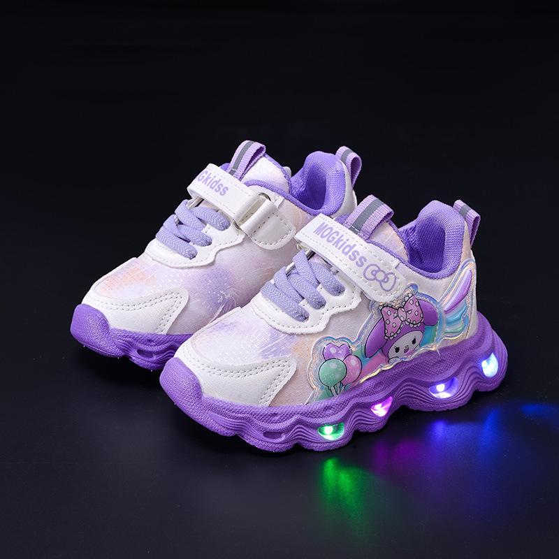 Kids' Cartoon Luminous Sports Shoes - Spring/Autumn 2025 Princess-Style Comfortable Casual Running Sneakers