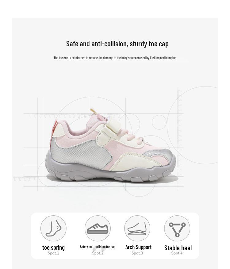 ABCKids 2026 Spring Kids' Lightweight Velcro Sports Shoes - Breathable and Casual for Boys and Girls