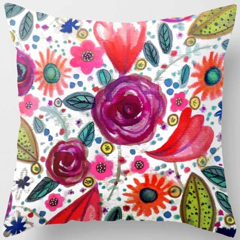 Oil Painting Floral Printing Pillowcase Home Decoration Car Sofa Decoration Pillowcase Ornament