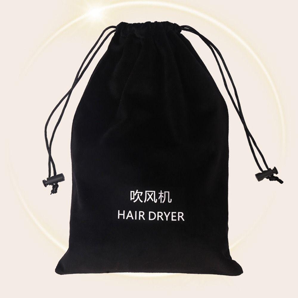 Flannel Hair Dryer Storage Bag Dustproof Large Capacity Hair Curler Protective Cover Soft Foldable Drawstring Carrying Case