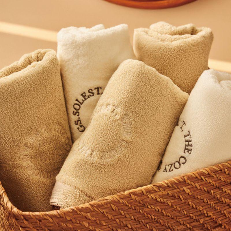 Solest Cotton & Bamboo Fabric Whip Towel Acne Antibacterial 240g Hotel Towel, 4-Piece Convenient Packaging